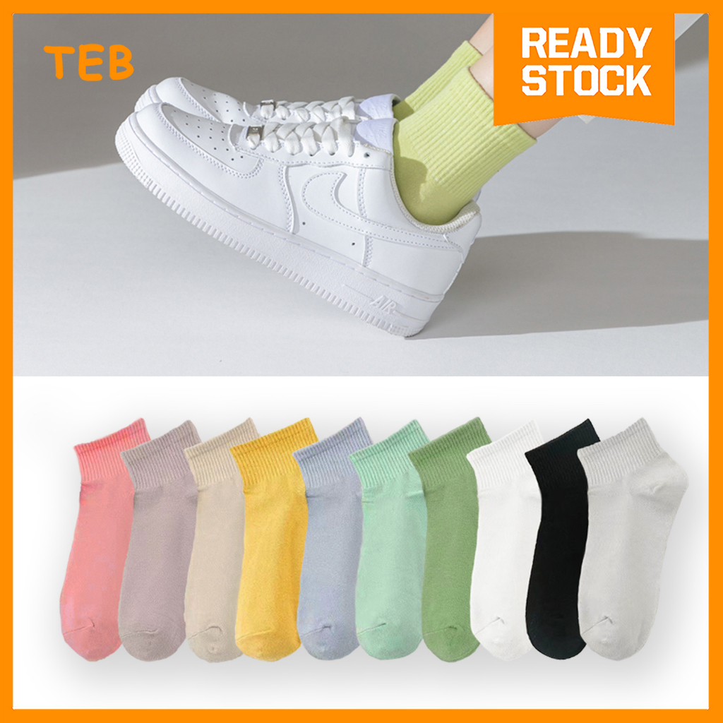 ถุงเท้า Hipster Ankle Soft Plain Hipster สีสันสดใสและความสะดวกสบาย | Stokin Buku Lali Lembut สี Hips