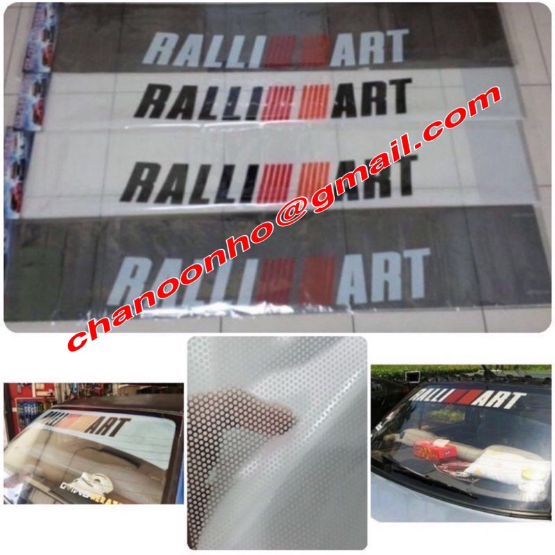 Front REAR RALLYART INSIDE 10 สติ๊กเกอร์ติดรถ DEPAN BELAKANG SUN BLOCK INTERIOR WINDOW WINDSCREEN RA