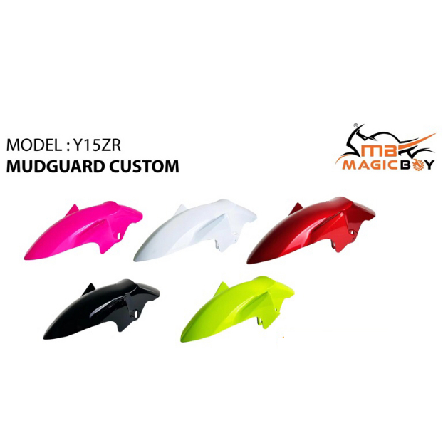 Y15ZR Y15 V1 V2 MAGAT CUSTOM MUDGUARD POTONG Y15 YSUKU MAGAT CUSTOM โป๊กเกอร์ไฟเพชรสีดํา batik magat