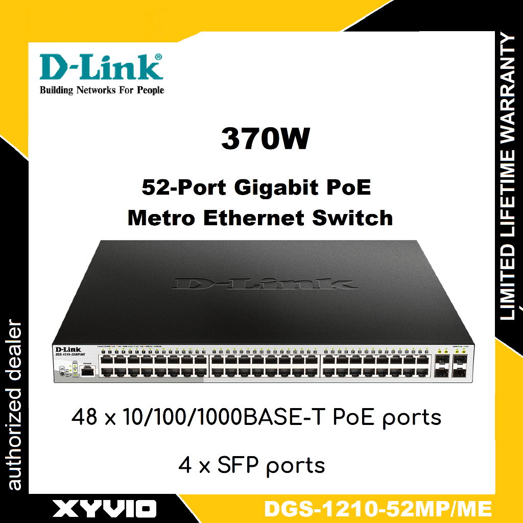 D-LINK DGS-1210-52MP/ME 52-Port Gigabit PoE Metro Ethernet Switch