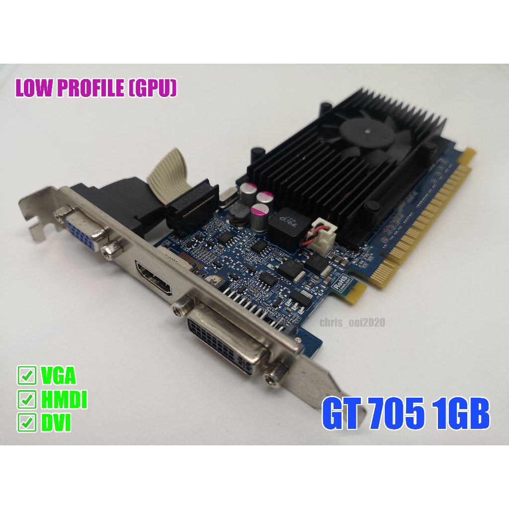 [มือสอง] NVIDIA GeForce GeForce GT 705 1GB DDR3 [ GPU โปรไฟล์ต่ํา] / AMD Radeon R5 235 1GB GPU โปรไฟ