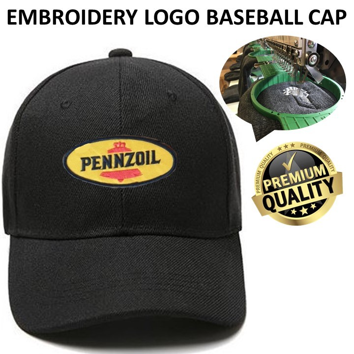 Embroidery SULAM PENNZOIL MOTORSPORT 100% POLYESTER BLACK ADJUSTABLE BASEBALL CAP