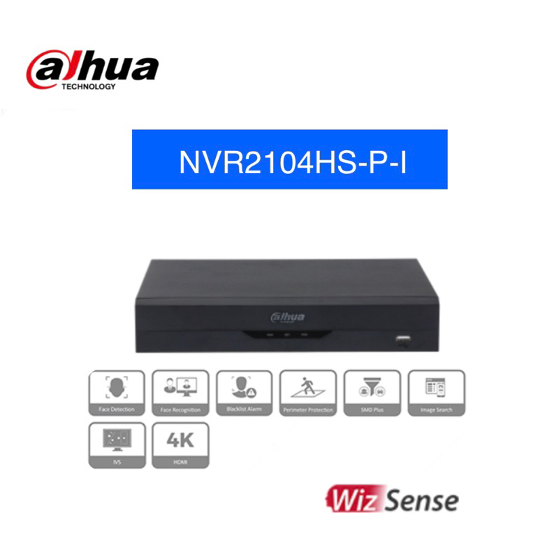 DAHUA NVR2104HS-PI 4 Channel Compact 1U 4PoE WizSense เครื่องบันทึกวิดีโอเครือข่าย