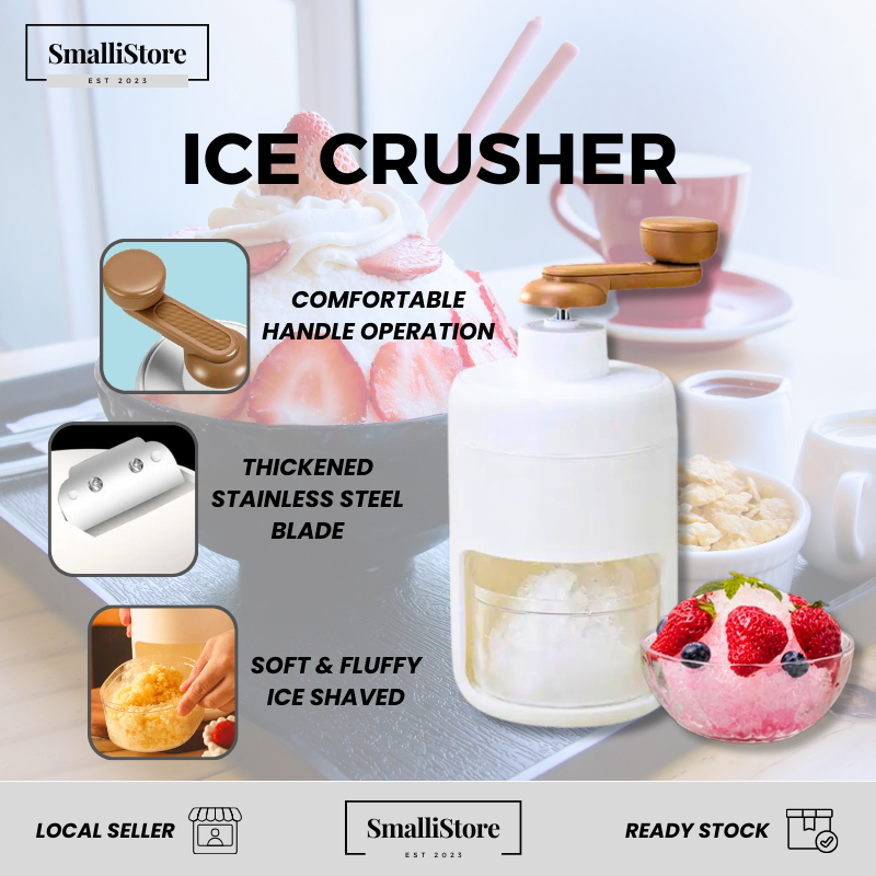 SMALLI STORE เครื่องบดน้ําแข็งขนาดเล็กเครื่องโกนหนวดน้ําแข็งเครื่องทําสมูทตี้ Mesin Ais Kacang/Bings