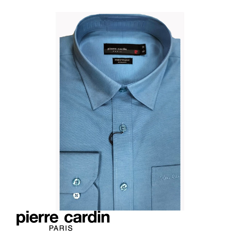 Pierre CARDIN เสื้อยืด แขนยาว สําหรับผู้ชาย (พอดีตัว) - L.BLUE (W3602B-11479)