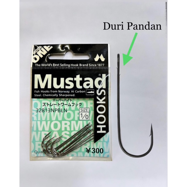 MUSTAD ULTRAPOINT ABERDEEN BASS WORMHOOK สําหรับ SOFTPLASTIC