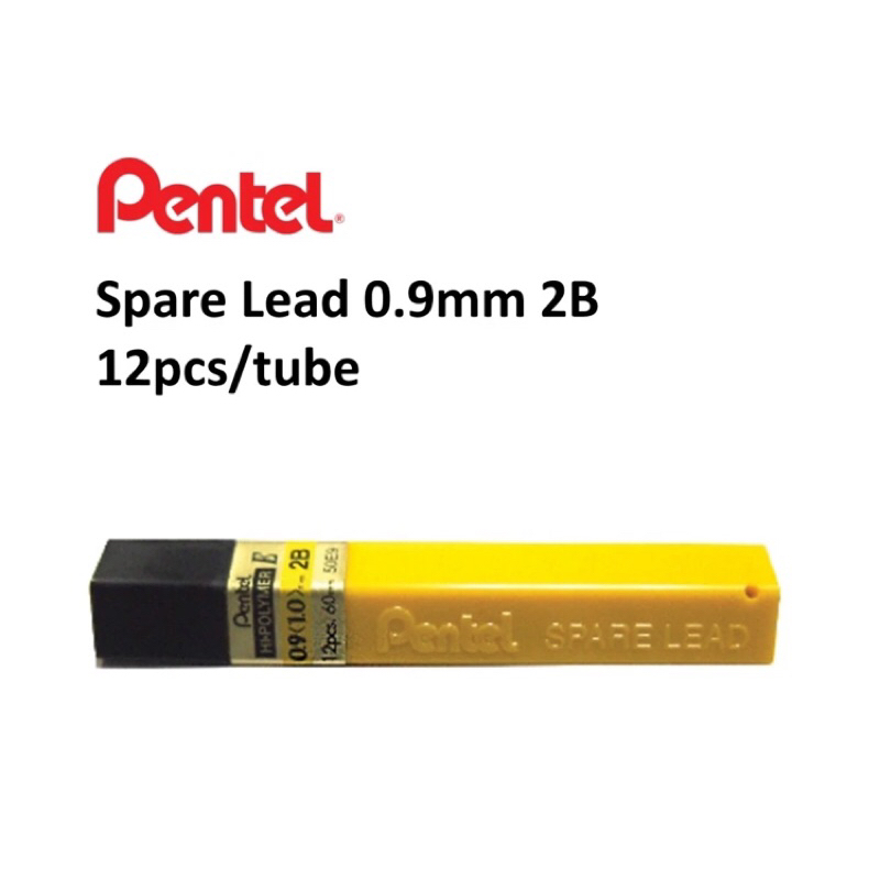 Pentel (12tube) Hi-Polymer Lead 0.9mm / Pentel 0.9 Lead Refill / Pencil Lead 0.9mm 2B👍👍