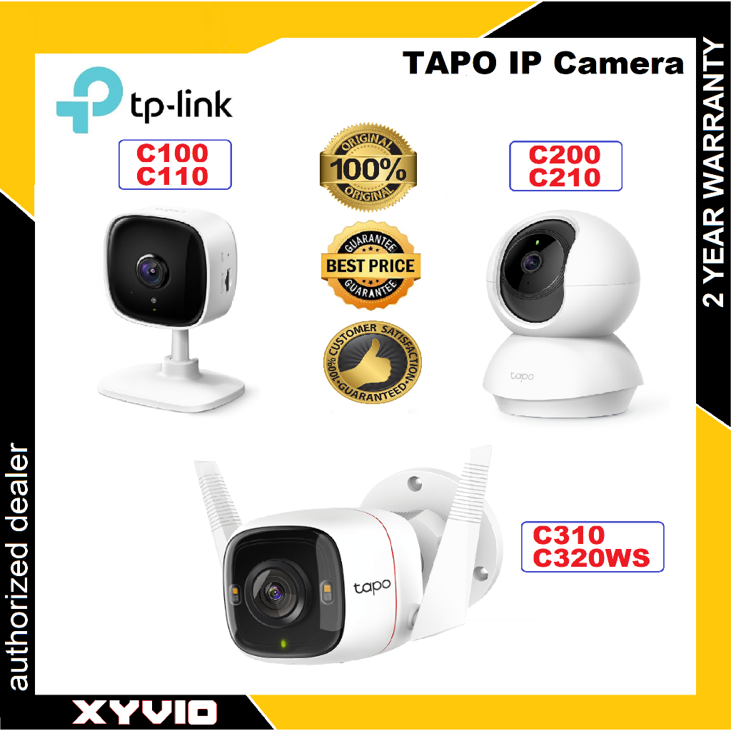TP-LINK Tapo C100 | ซี110 | C200 1080P | C210 2MP | C310 3MP | C320WS 4MP | ซี225 | C500 กล้องวงจรปิ