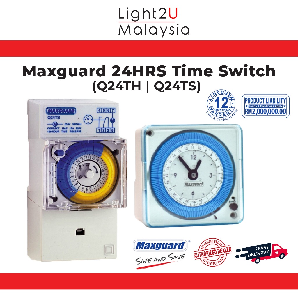 Maxguard 24HRS Analog Time Switch (72X72 Q24TH) (Q24TS)