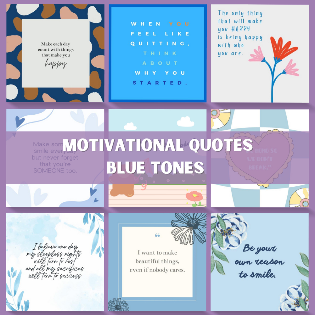 [MINIMUM 10 ชิ้น] QUOTES CARDS POSITIVE QUOTES - โทนสีน้ําเงิน