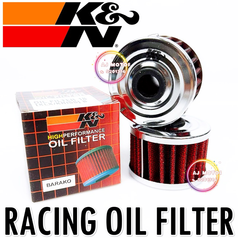 1PCS [ RACING กรองน้ํามัน ] KRISS KSR110 KLX150 KLX250 NINJA250SL Z250SL KSR NINJA SL KRISTAR KLX GT