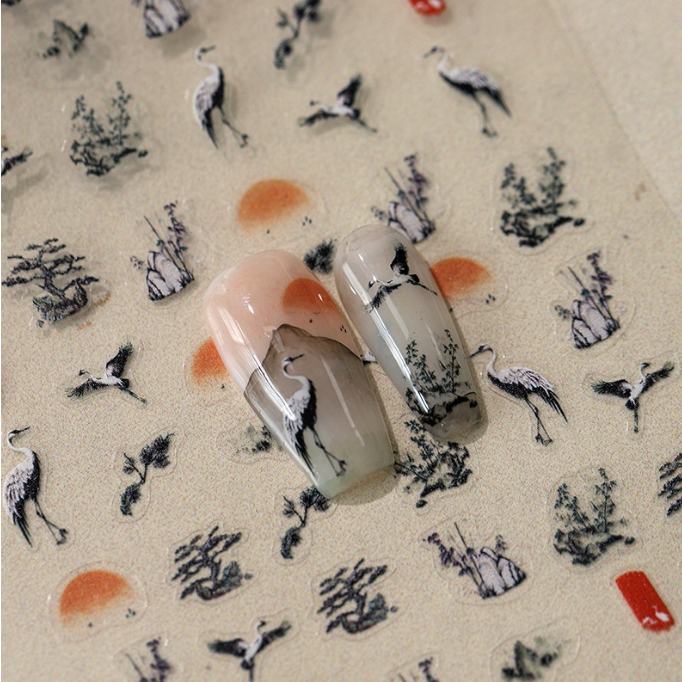 [DWS166-168] Cuihuashe ใหม่หัตถกรรมสไตล์บาง Tough สติ๊กเกอร์ติดเล็บ Frosted บางโปร่งใสกาวสติ๊กเกอร์ต