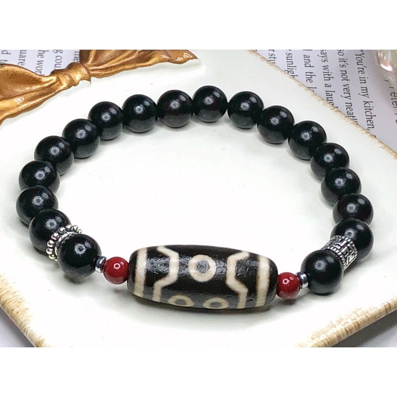 Tibetan Dzi Beads Seven-Eyed Dzi Bead 藏传老矿七眼天珠 27.8x11.7mm