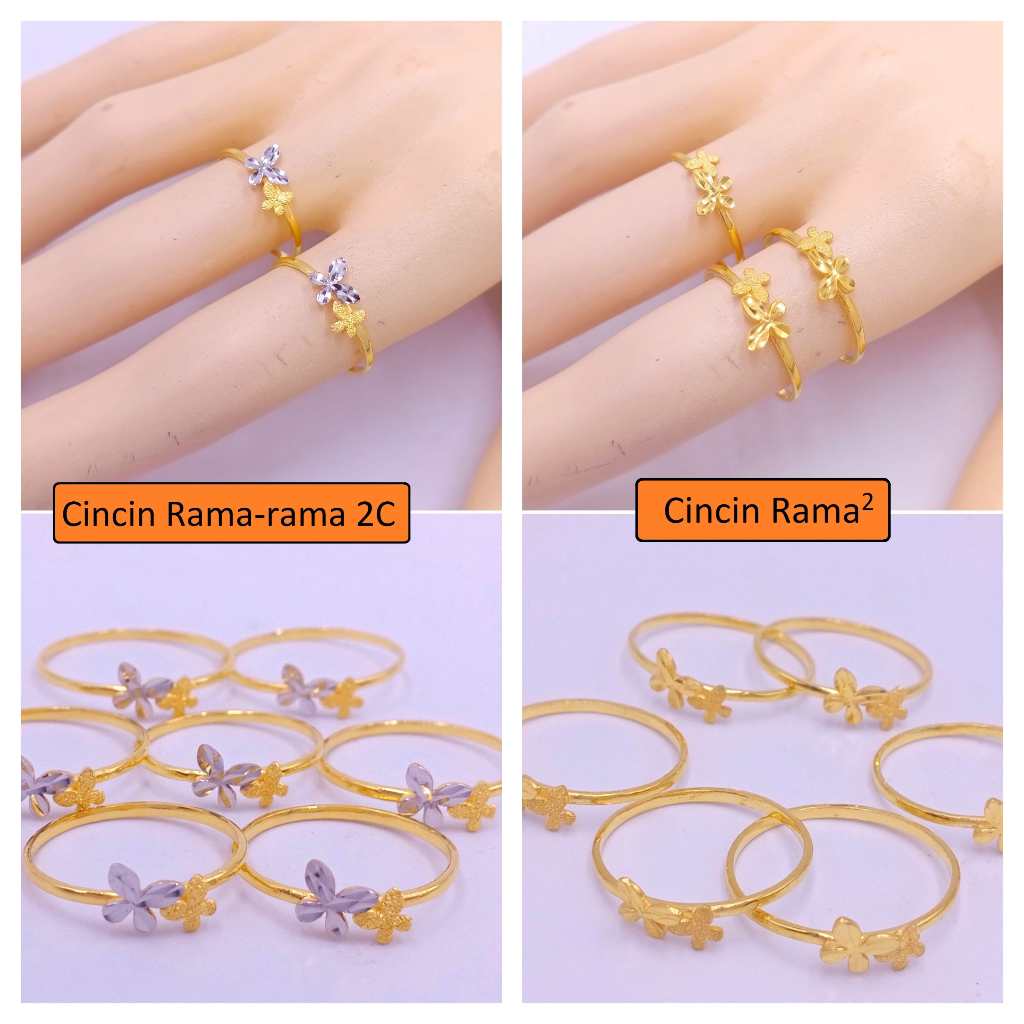 Rama-rama Solid Ring 916 Gold Ring Solid Ring 916 Gold Bajet Ring 916 Gold Bajet Ring