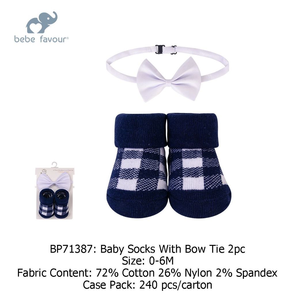 ถุงเท้าเด็ก Bebe Favour พร้อมผูกโบว์ 2 ชิ้น - BP71387
