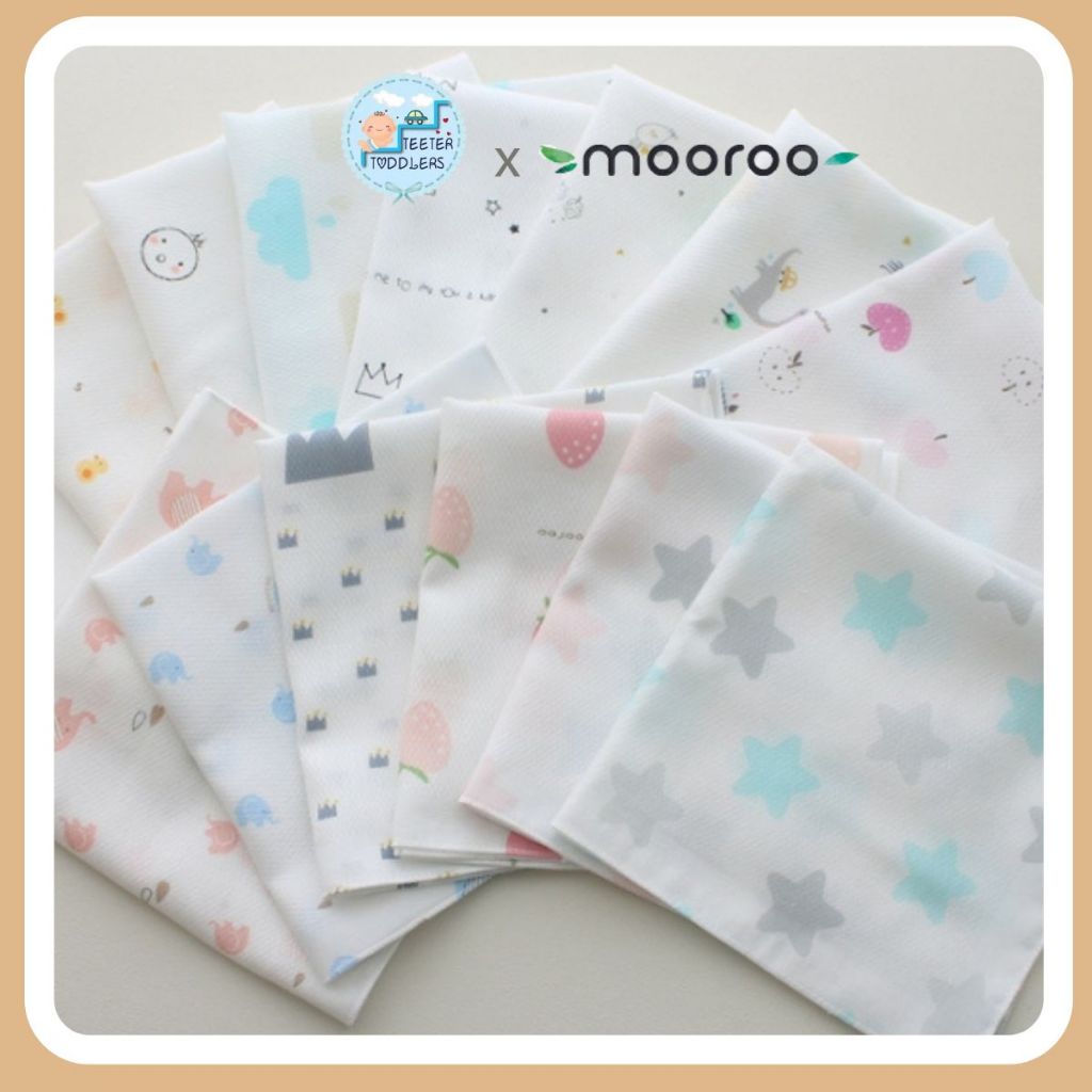 Mooroo - ผ้าเช็ดหน้า ผ้าฝ้าย 100% ลายนูน สไตล์เกาหลี (1 ชิ้น)