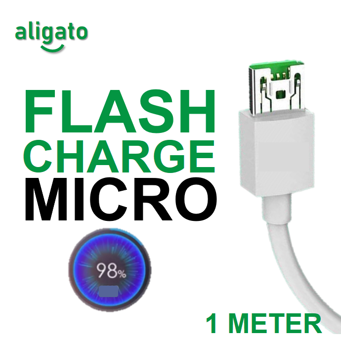 [การชาร์จซุปเปอร์แฟลช] Aligato 6A 65W Type Super Fast & Fast Charging MicroUSB Charging & Sync Data 