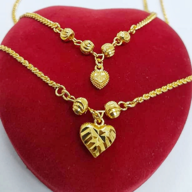 45 ซม.ลูกปัด Boba Dangling Love Cop 916 สร้อยคอ