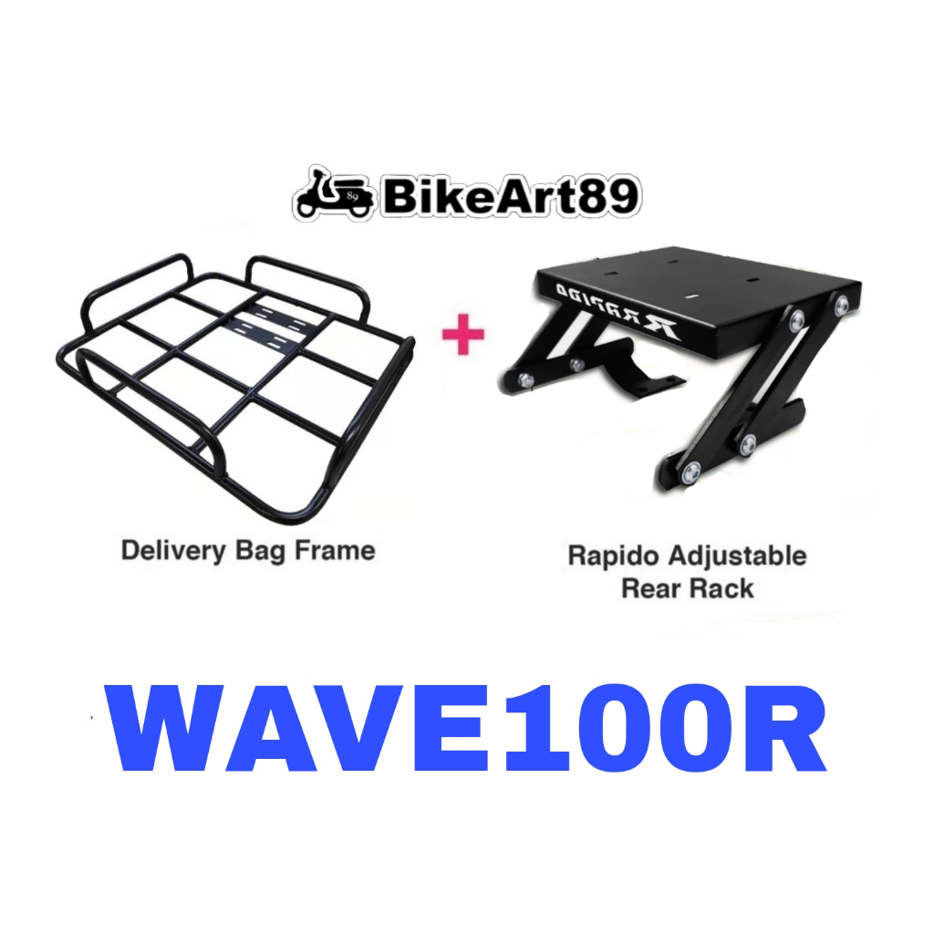 RAPIDO Monorack Honda WAVE100R WAVE 100 R WAVE 100R Foodpanda Grabfood Shopee กระเป๋าส่งอาหารกรอบ Ta
