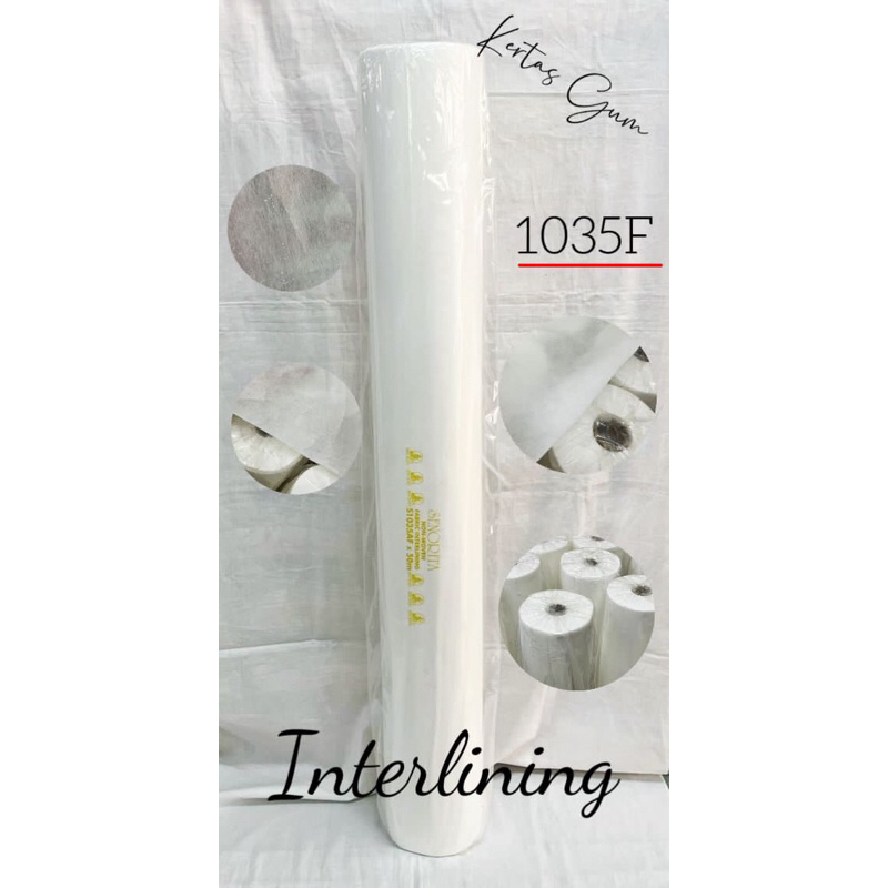 [ 1 ม้วน ] 1035F กระดาษหมากฝรั่ง / กระดาษหมากฝรั่ง / ปลอกคอ Lapik / Non-Woven / คอ Lapik Baju Kurung