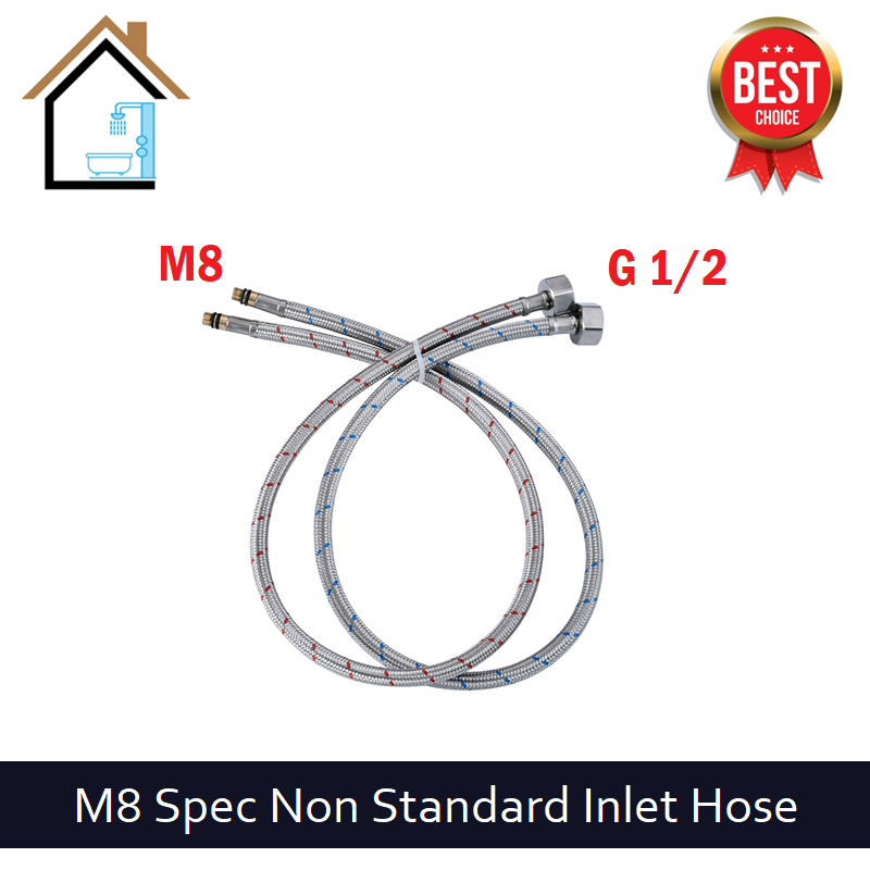 M8 Mixer Tap Inlet Hose Hot & Cold Water Input Hose 2 ชิ้น