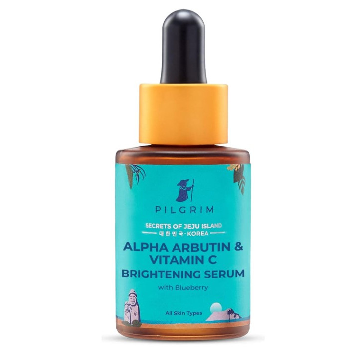 Pilgrim เกาหลี Alpha arbutin &amp; Vitamin C Brightening face serum สําหรับผิวกระจ ่ างใส Alpha arbutin face serum - 30ml