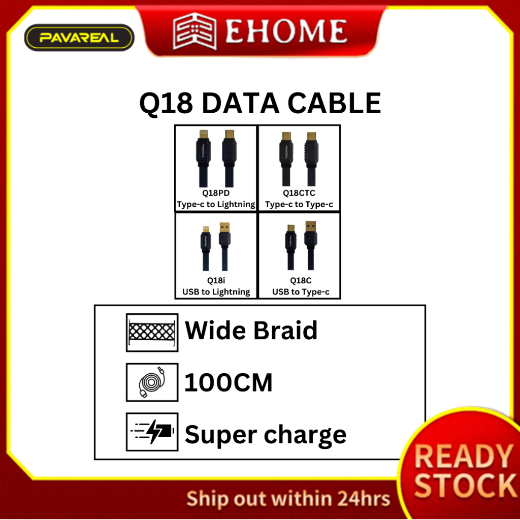 PAVAREAL Q18C/Q18i/Q18CTC/Q18PD สังกะสีอัลลอยด์ super data cable