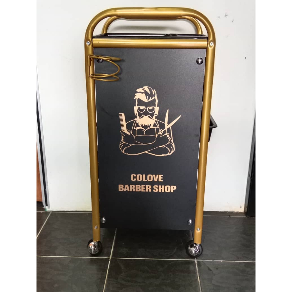 SALON BARBER HAIR TROLLEY GOLD MODEL HB G33
