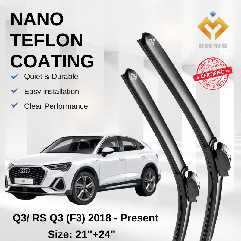 Audi Q3/ RS Q3 F3 (2018-ปัจจุบัน) Premium Japan Tech Car Wiper 21+24 Type 04 Clip, แถมฟรี ผ้าทําความ