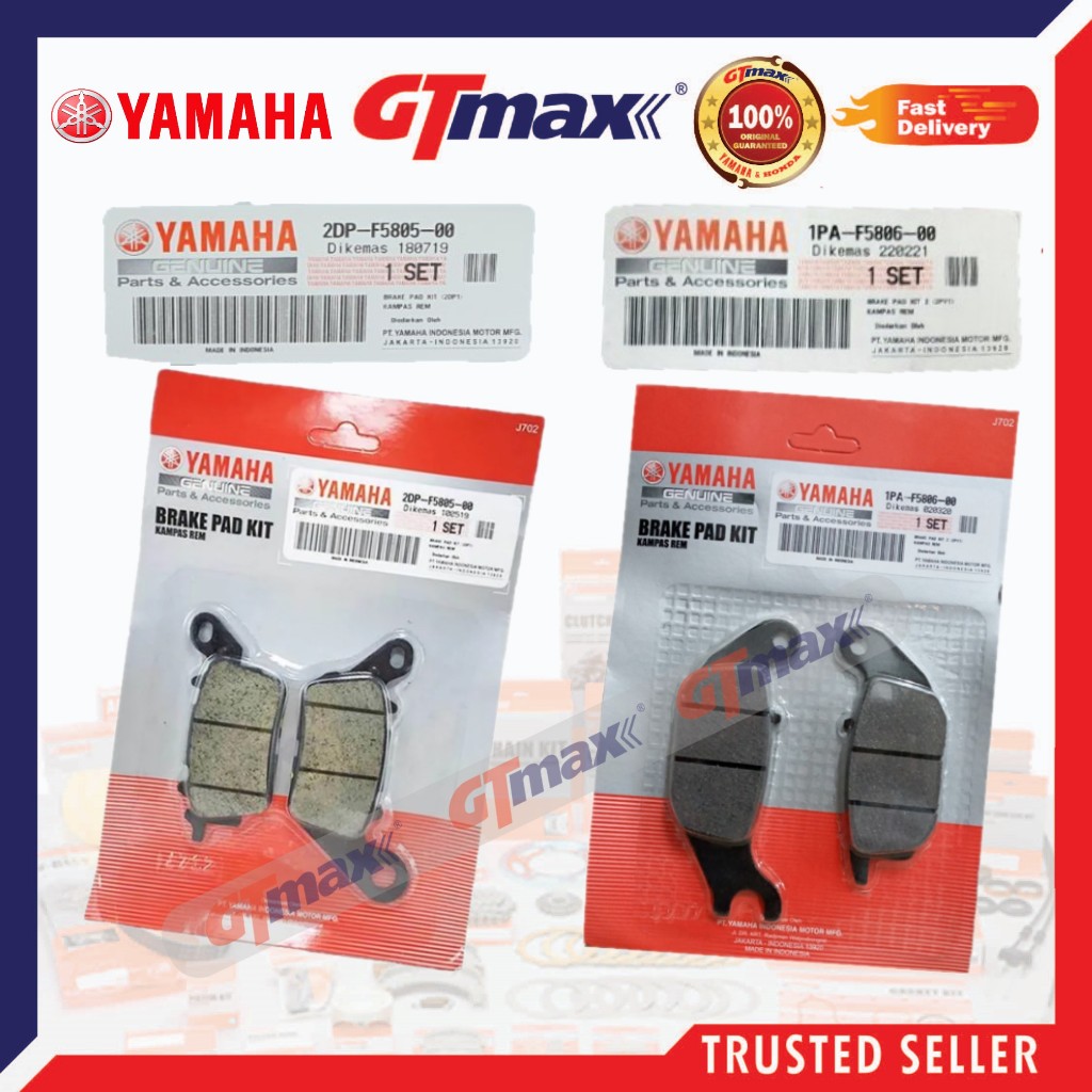 Y15 LC135 V8 ชุดผ้าเบรค DEAPN BELAKANG ผ้าเบรค Y15 ZR BREAK PAD YAMAHA - 2DP-F5805-00 / 1PA-F5806-00