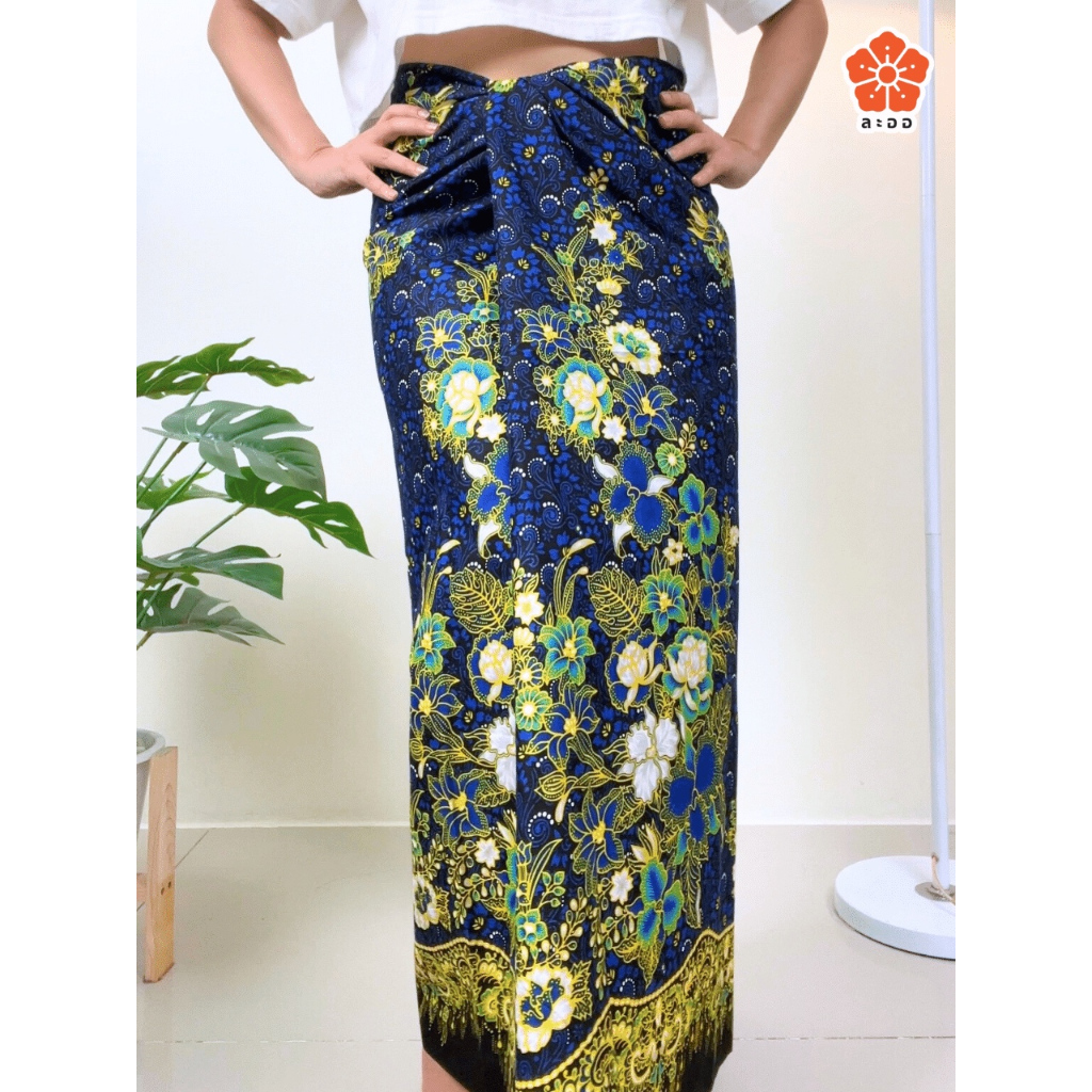 Quick Dry Thai Pattern Traditional Kain Sarong Pelikat Flower Pattern Batik Floral Skirt Soft Fabric