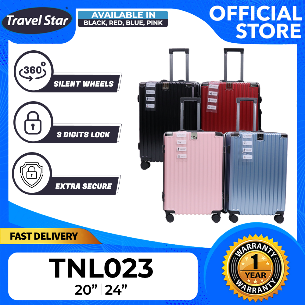 Travel Star TNL023 กระเป๋าเดินทาง กรอบอลูมิเนียม กันขโมย แบบตั้งรหัสผ่าน (20/24 นิ้ว)