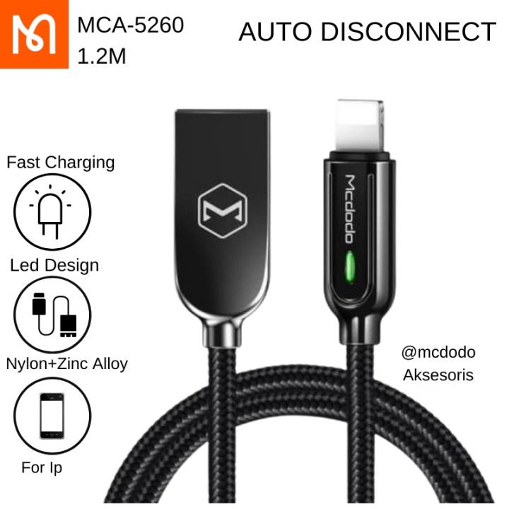 Mcdodo Ca-526 /Ca-806 สาย iP ตัดการเชื่อมต่ออัตโนมัติ Fast สายชาร์จข้อมูล 1.2Meter