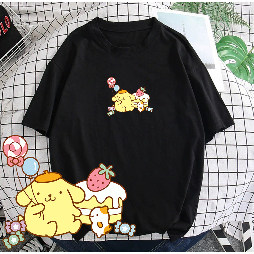 Pompompurin Purin popcloset japan sanrio pudding dog tshirt ผู้หญิงสาว 可爱 ju เสื้อยืด Purin 060