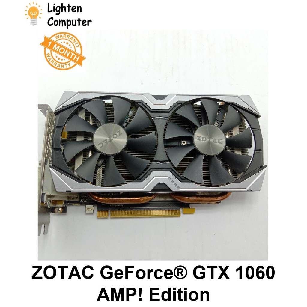 【ใช้แล้ว】แอมป์ Zotac GeForce GTX 1060! การ์ดจอ 6GB GDDR5 GTX1060 6 pin