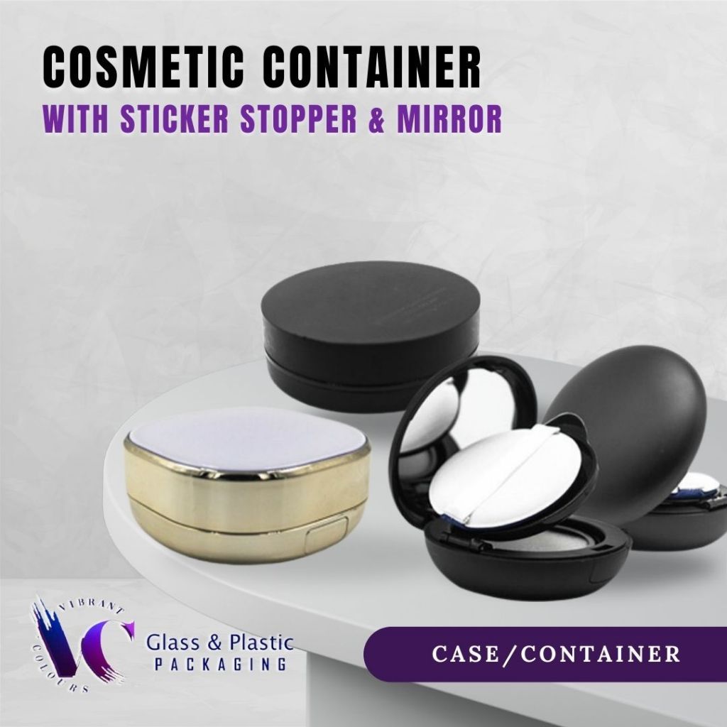 BB CUSHION CASE/COSMETTIC CONTAINER พร้อมสติ๊กเกอร์ STOPPER & MIRROR POST TODAY !