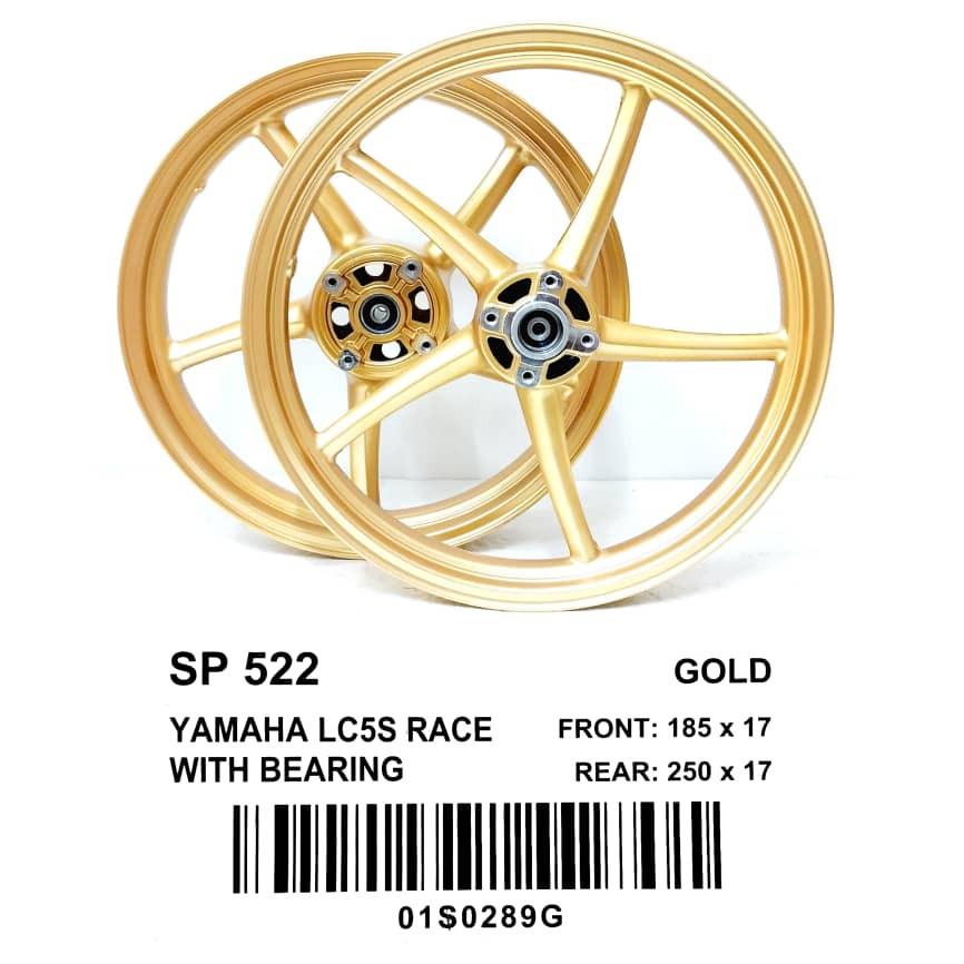 Racing BOY RB SPORT RIM SP522 YAMAHA LC5S RACE พร้อมแบริ่ง 185/250X17 สีทอง