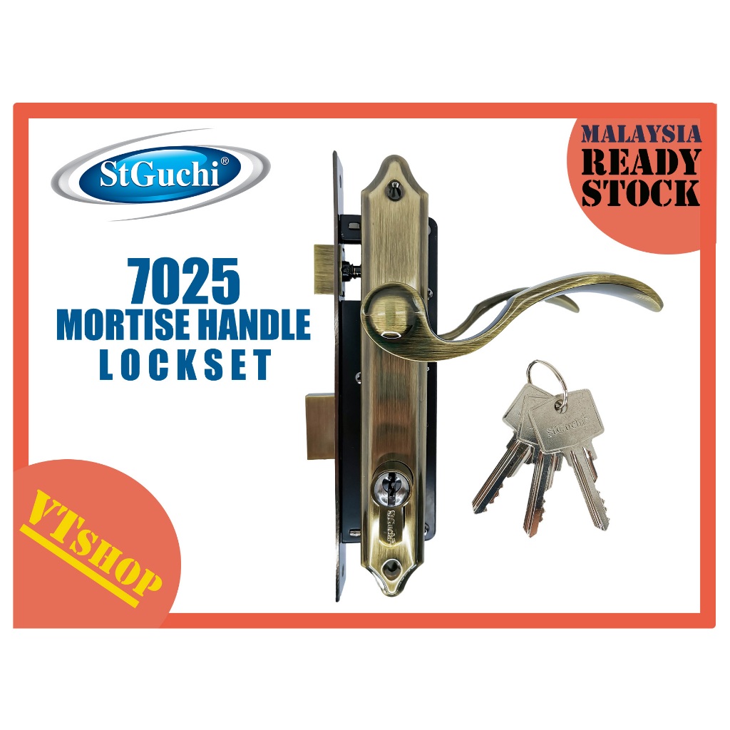 VTSHOP6889 ST GUCHIL 7025 MORTISE HANLDE LOCK / ชุดล็อคประตูตะแกรง