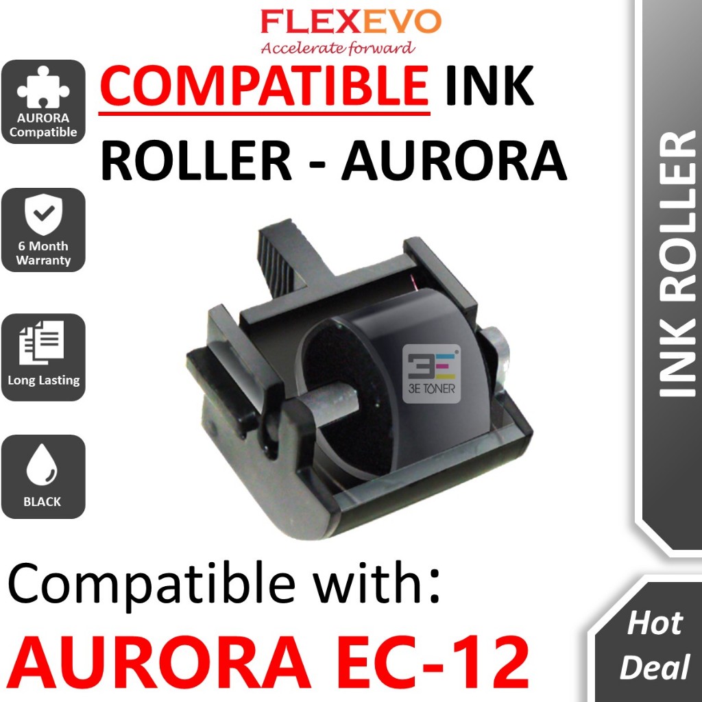AURORA EC-12 Electronic Cheque Writer Ink Roller ใช้งานร่วมกับ EC12 สีดํา