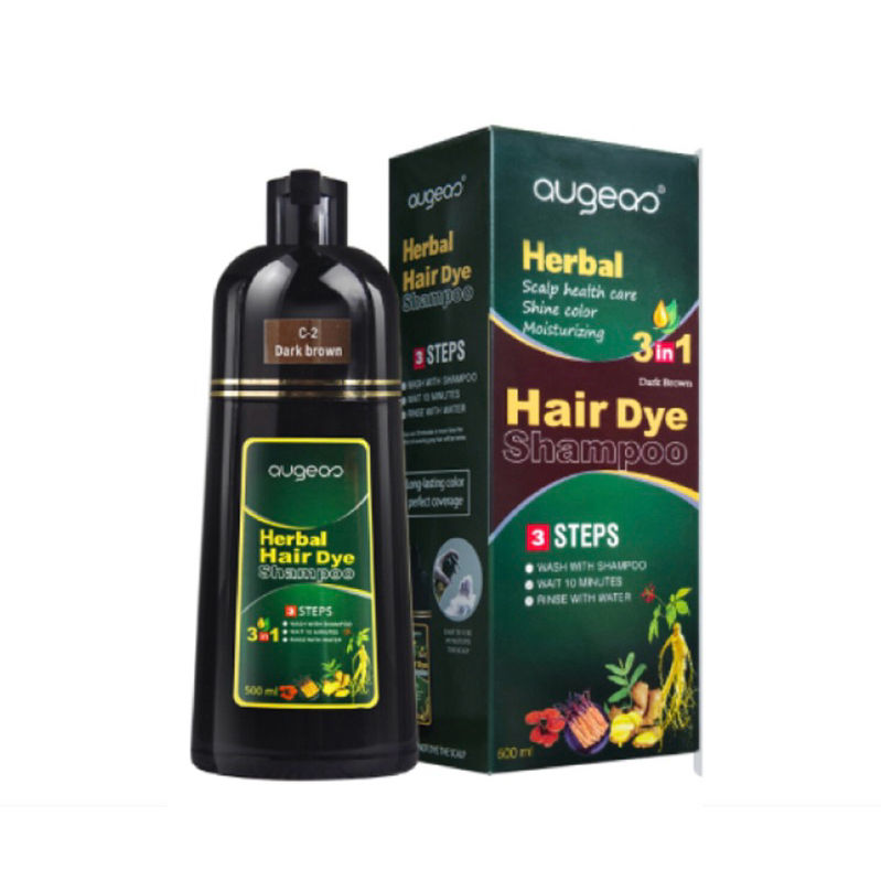 Augeas HERBAL HAIR DYE SHAMPOO (DARK BROWN) 500ML