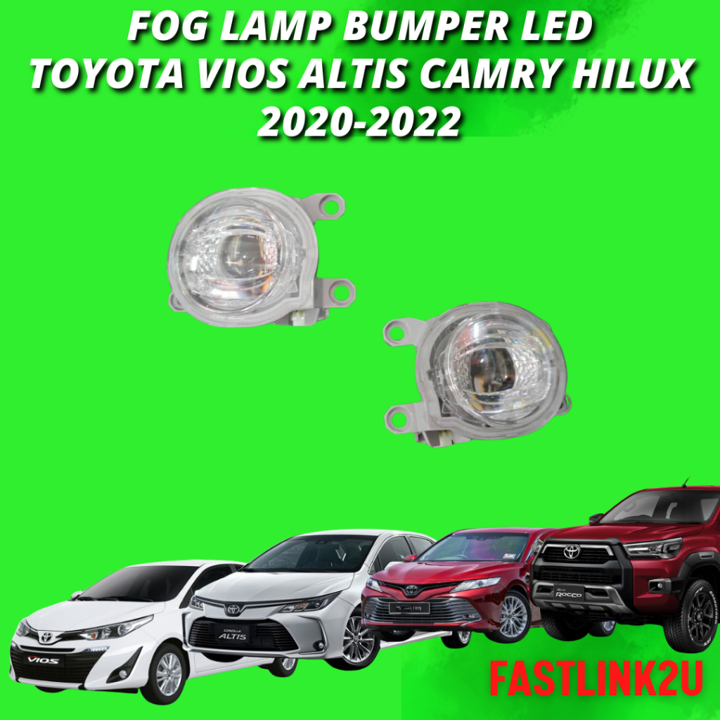Fastlink Toyota Vios Altis Camry Hilux Revo Rocco Rogue Fortuner 2020-2022 ไฟตัดหมอก Led กันชน ใหม่ 100%