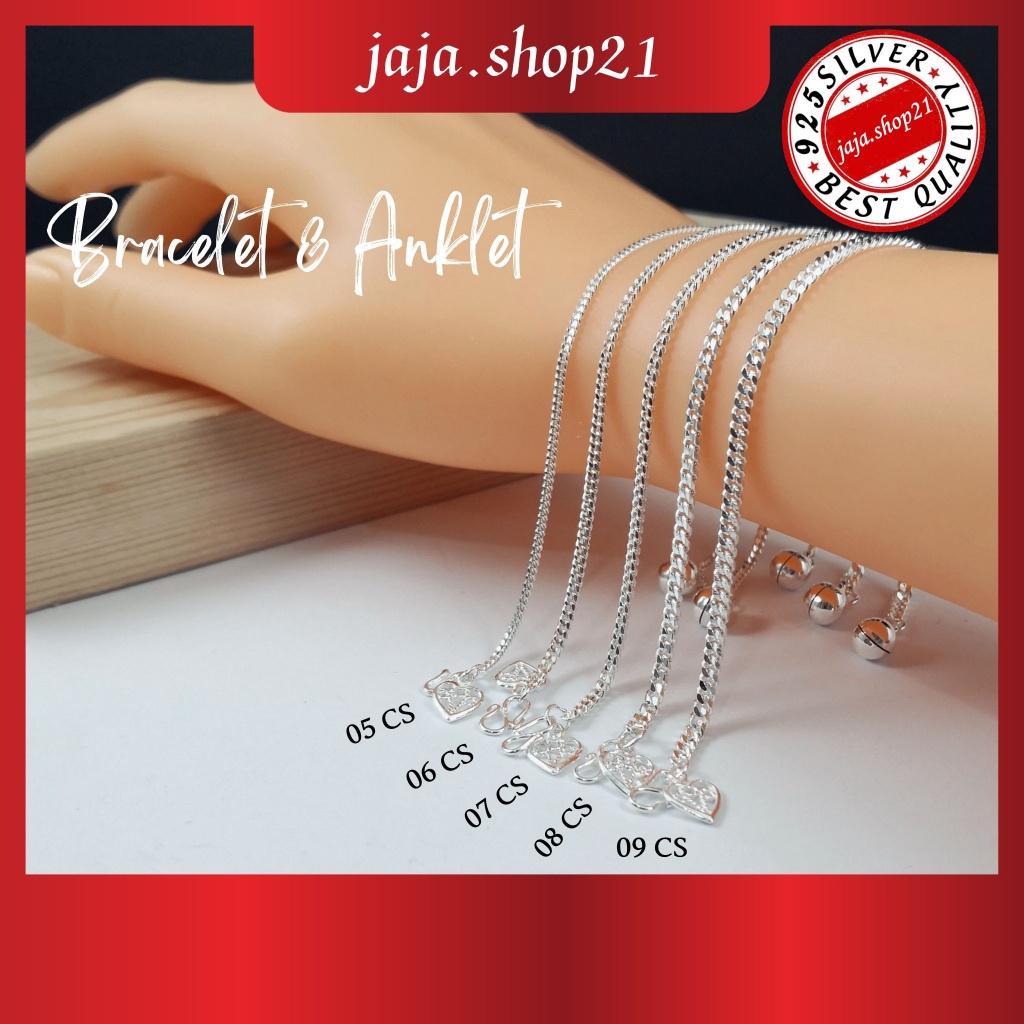 925 Silver CS Bracelet & Anklet 925 เงิน CS 手链 & 脚链 Gelang Tangan & Gelang Kaki CS Perak 925