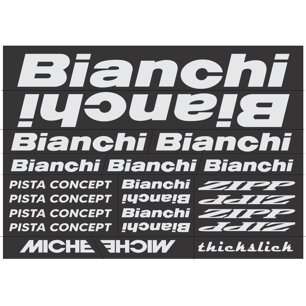 Bianchi Zip Miche 22 ชิ้น รูปลอก ชุดกรอบจักรยาน สติกเกอร์ สําหรับซ่อมจักรยานเสือภูเขา เสือหมอบ