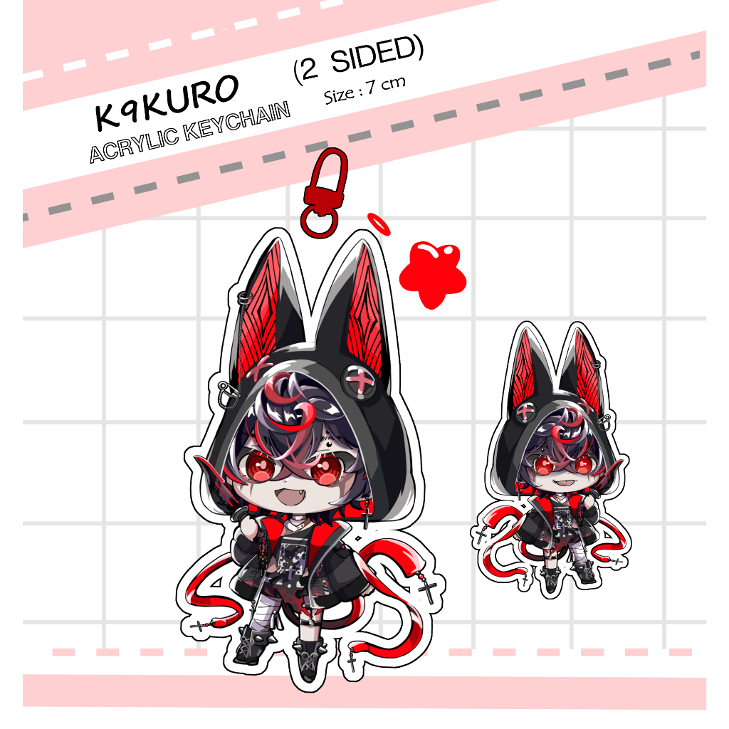 Vtuber K9KURO Kurenai พวงกุญแจอะคริลิคสองด้าน