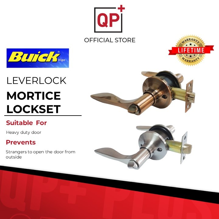 Buick LEVER MORTICE LOCKSET TURBULAR LEVERLOCK ENTRANCE LOCKSET BCK-930SNET ( SATIN NICKEL )