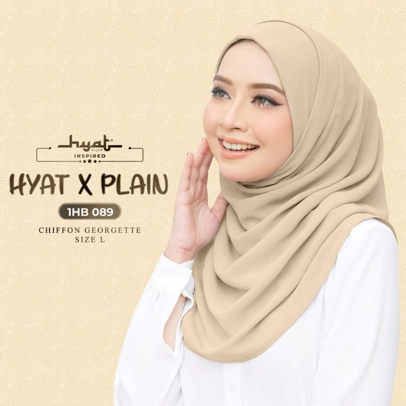 Hyat Xclusive Inspired Plain Chifffon Readystok