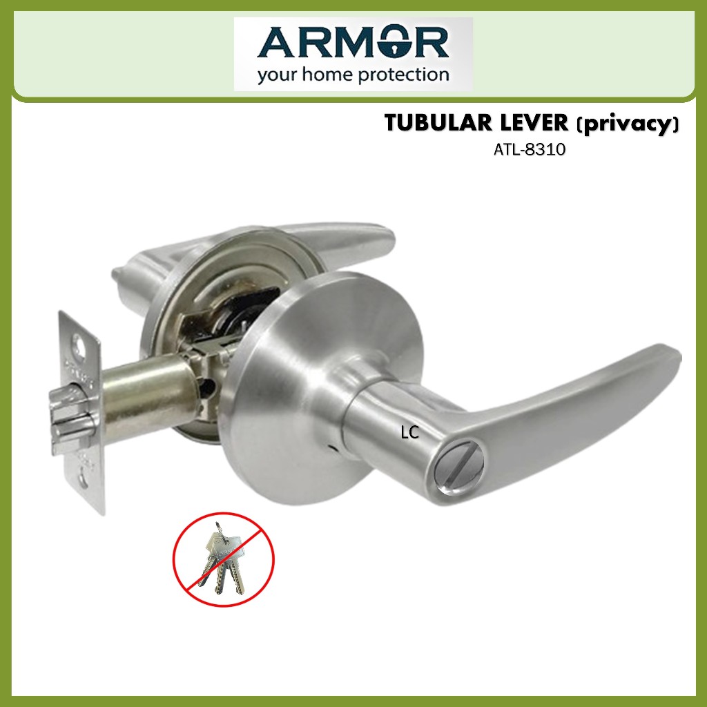 Armor Tubular Lever Door Lockset ATL-8310 ฟังก ์ ชั ่ นล ็ อคความเป ็ นส ่ วนตัวสแตนเลส