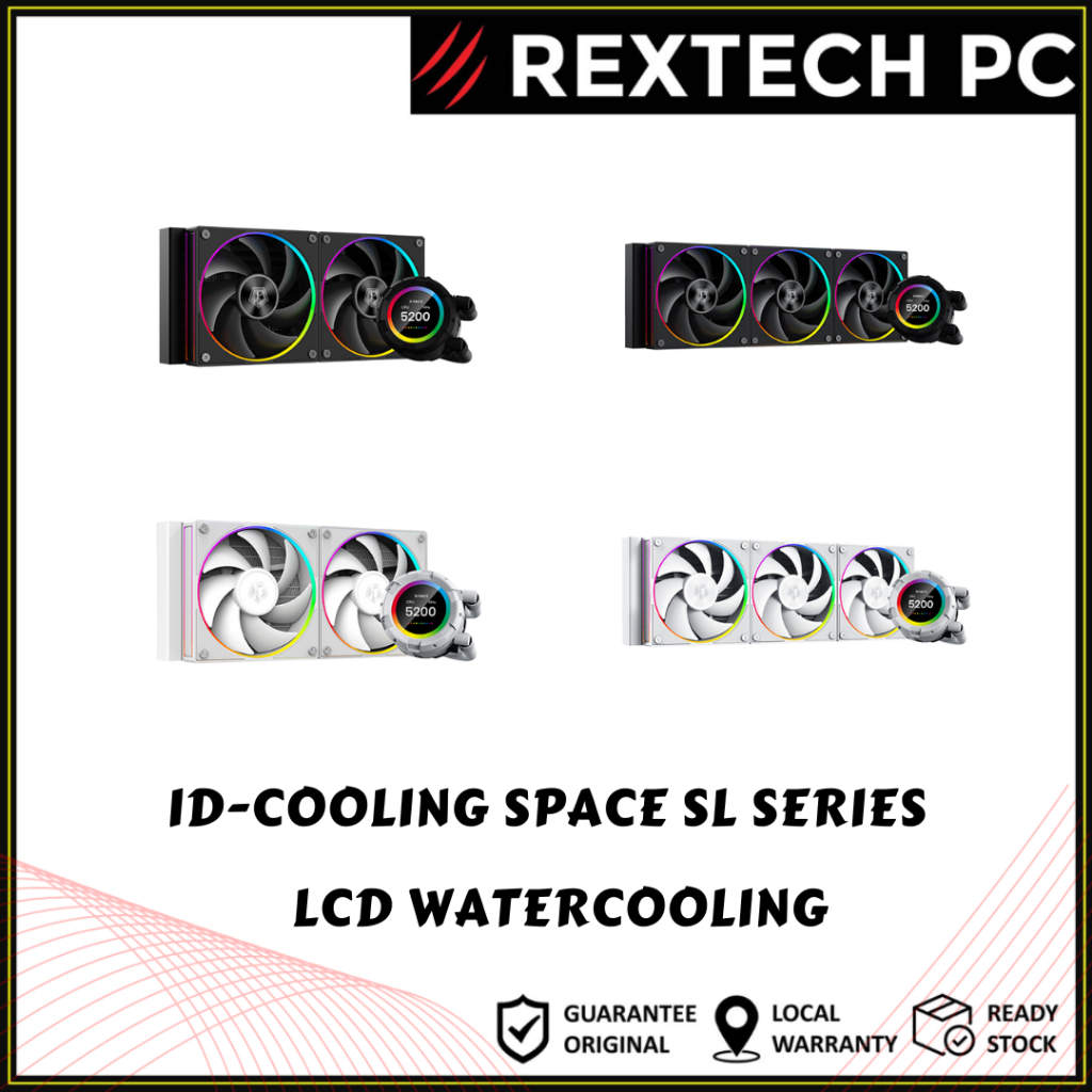 Id-cooling SPACE SL240 SL360 RGB LCD LIQUID AIO COOLER [สีดํา/สีขาว] LGA 1700 AM5 SUPPORT