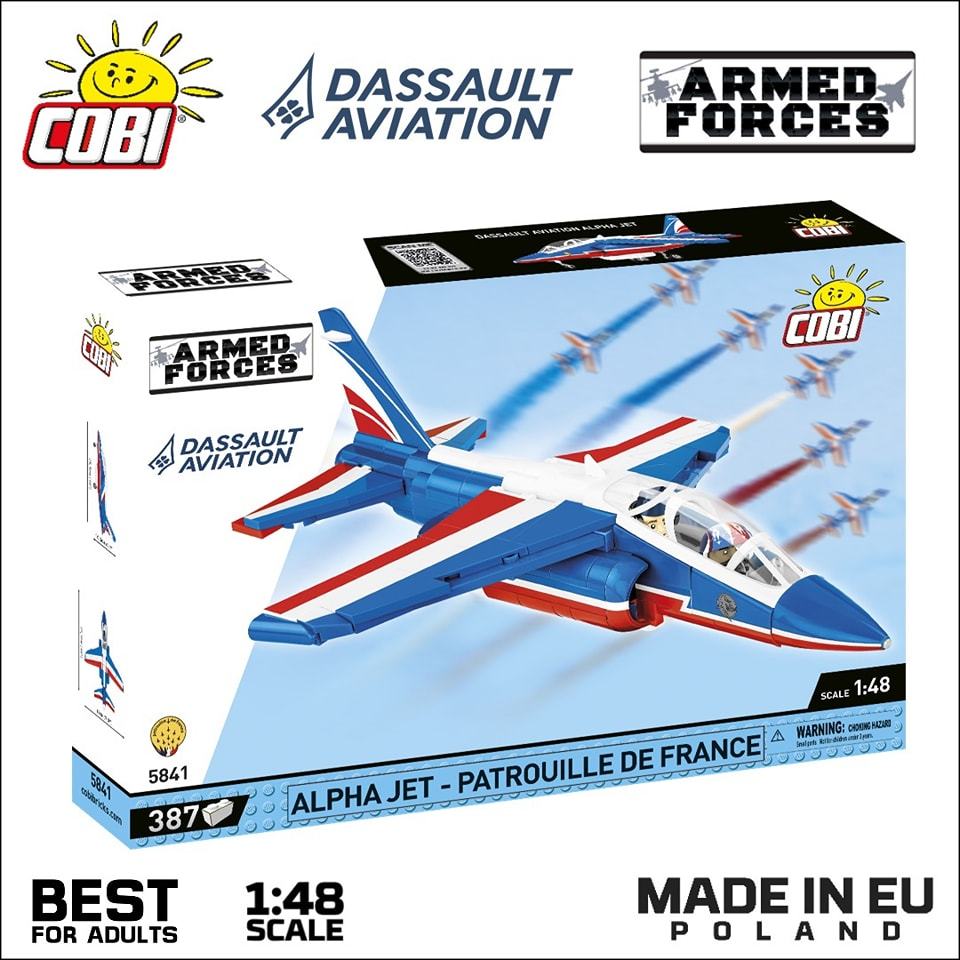 COBI Alpha Jet – Patrouille de France Aerobatic Jet อย่างเป็นทางการ – อิฐที่เข้ากันได้ของ LEGO – ผลิ