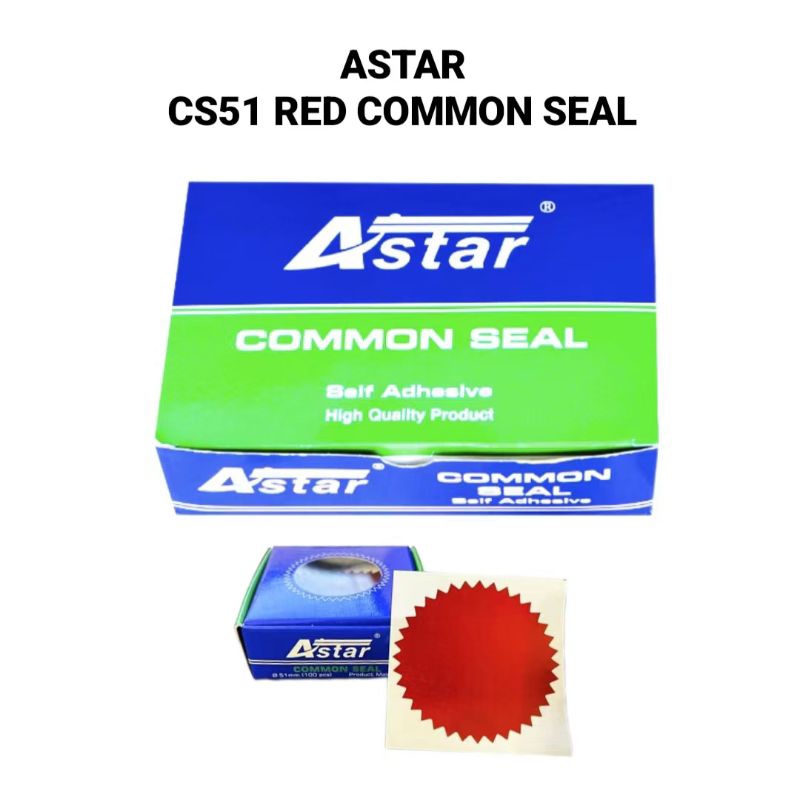 (2BOXES) ASTAR CS51 51MM 100S RED Common Seal ใบรับรองสติกเกอร์ X 2BOXES